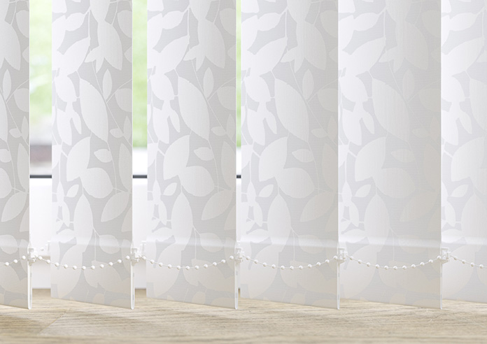 Jasmine (Blackout), Lily White - Vertical Blind Slats - Image 3